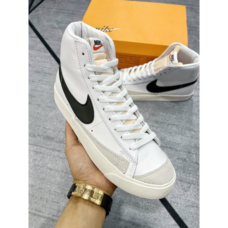 Giày Sneaker Nike_Blazer Mid 77 Vintage White Black thấp cổ-cao cổ Thời Trang Hàng Đẹp Full Box