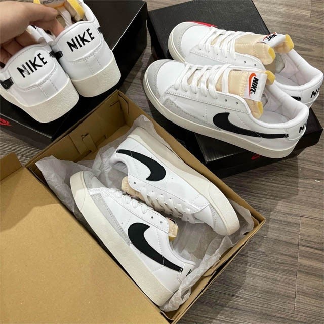 Giày Sneaker Nike_Blazer Mid 77 Vintage White Black thấp cổ-cao cổ Thời Trang Hàng Đẹp Full Box