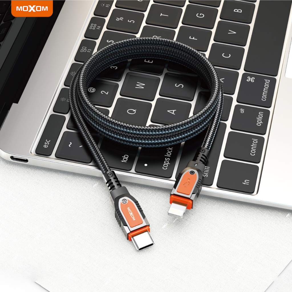 Dây sạc nhanh 20w TypeC to L chuyên dùng cho xsmax 11 12 13 14 promax siêu bền bỉ MOXOM CB89 dài 1m