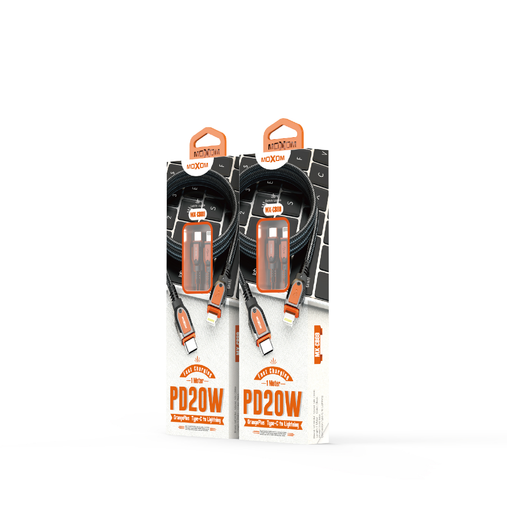 Dây sạc nhanh 20w TypeC to L chuyên dùng cho xsmax 11 12 13 14 promax siêu bền bỉ MOXOM CB89 dài 1m