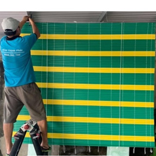 Mành nhựa che nắng R1m x cao 2m, 2,5m ,3m,Rèm nhựa cuốn che mưa cửa sổ ,Màn sáo  che cửa có dây kéo