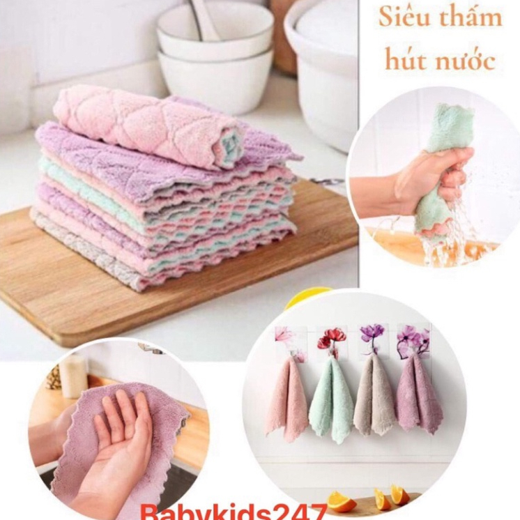 Khăn lau 2 mặt Siêu sạch , khăn lau bếp lau bàn lau tay đa năng thấm nước Siêu tốt