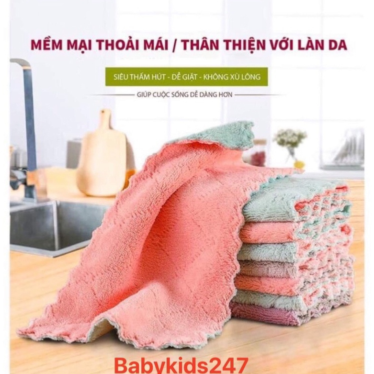 Khăn lau 2 mặt Siêu sạch , khăn lau bếp lau bàn lau tay đa năng thấm nước Siêu tốt