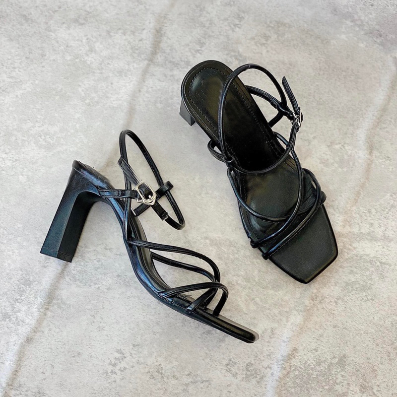 Giày cao gót nữ chất jean gót mảnh cao 7p Đơn giản, nhẹ nhàng Giày Bánh Bèo mã sandaljean