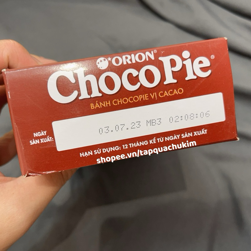 Bánh chocopie ORION vị CACAO DARK hộp 360G 12 cái / 180G 6 cái - tạp quá chú Kim