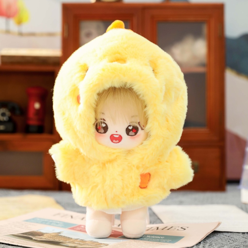 Bộ đồ lông thú liền thân và mũ thú bông cho bé doll 20cm 25cm 30cm