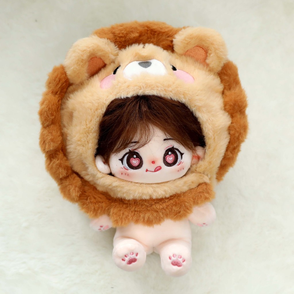 Bộ đồ lông thú liền thân và mũ thú bông cho bé doll 20cm 25cm 30cm