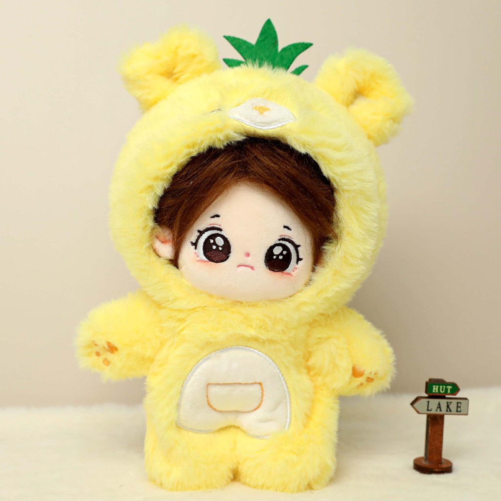 Bộ đồ lông thú liền thân và mũ thú bông cho bé doll 20cm 25cm 30cm