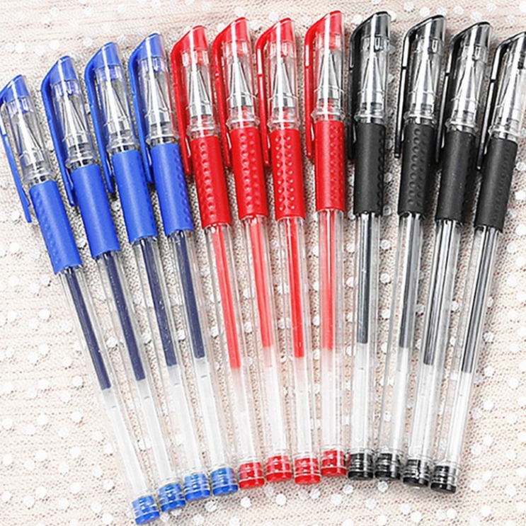 Bút Bi Nước 0.5mm, Mực Đều Đẹp, Đủ 3 màu Đen, Xanh Đỏ 88396