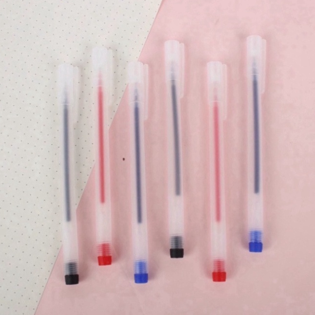Bút gel mực xanh nước ngòi 0.5mm mực đều nét chữ đẹp bút bi đủ blue color da trời đen đỏ