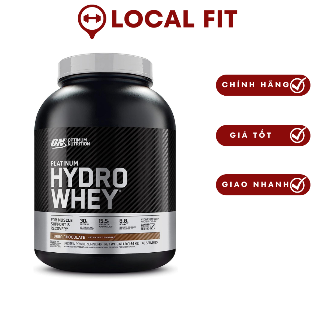 Sữa tăng cơ Optimum Nutrition Platinum Hydro Whey 3.5lb (1.58kgs) Whey vị ngon dễ hấp thu - LOCAL FI