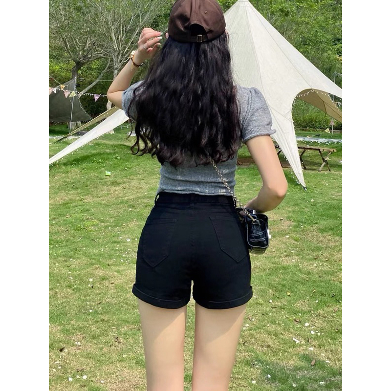 Quần short jean lưng cao eo 68/72