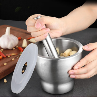 [Tặng thẻ bài] Bộ cối chày inox 304 cao cấp 1 khối phong cách châu Âu siêu nặng đăm nhẹ nhàng ko văng inoxthanhhuyen