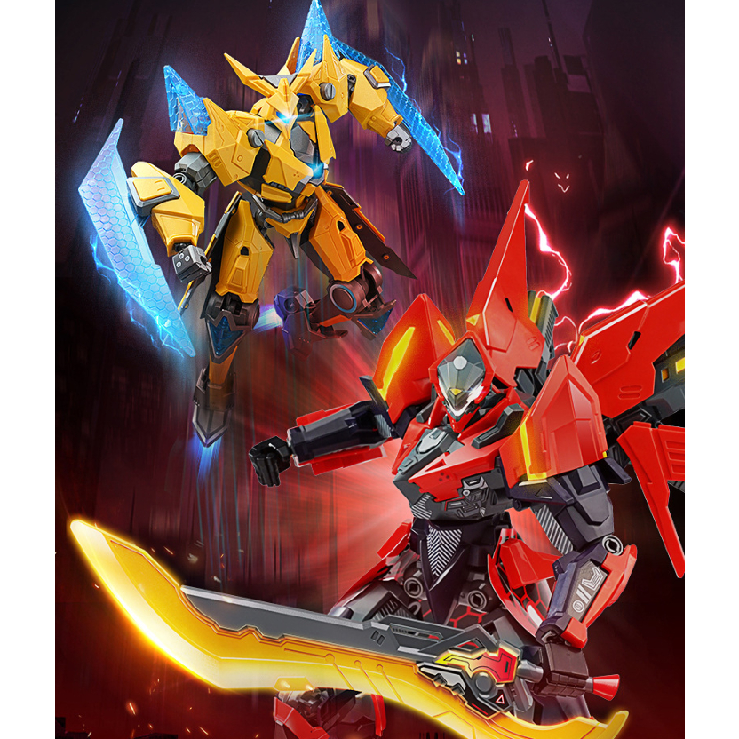 Đồ chơi mô hình lắp ráp trẻ em - Tia chớp ĐỏThú Vương Đại Chiến Chiến binh Robot Tranformer Biến hình 2 in 1