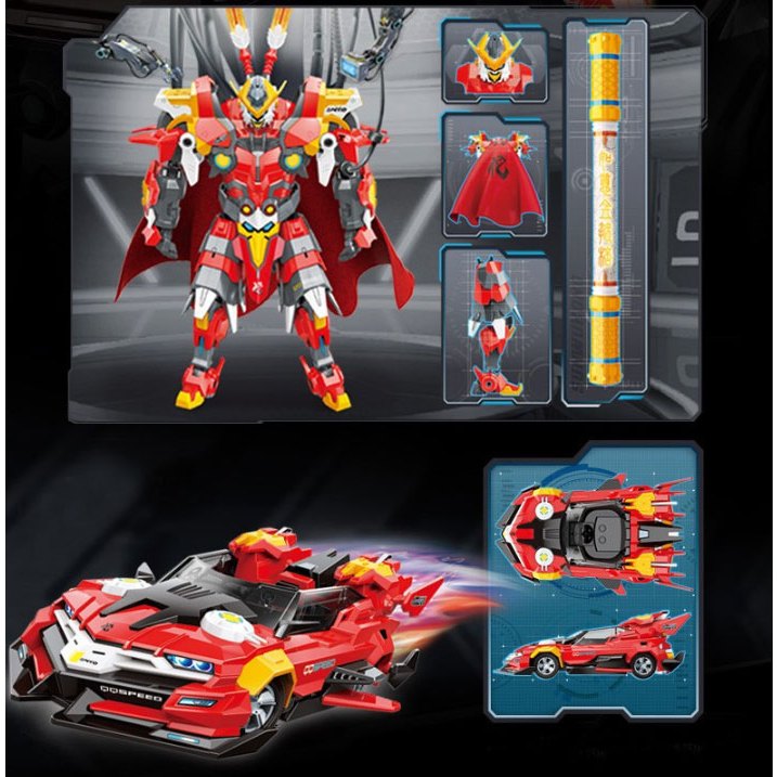 Đồ chơi mô hình lắp ráp trẻ em - Tôn Ngộ Không Thú Vương Đại Chiến Chiến binh Robot Tranformer Biến hình 2 in 1