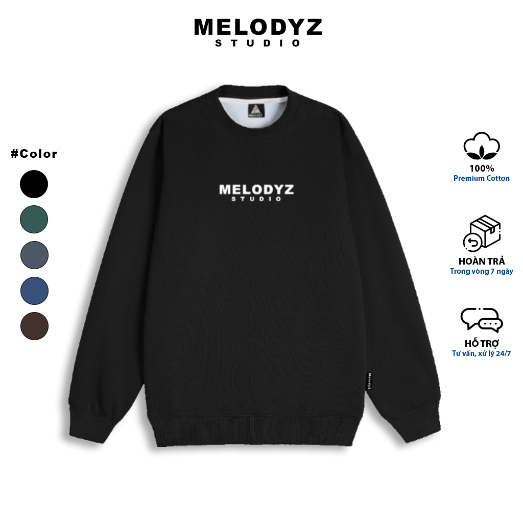Áo Sweater Local Brand MelodyZ Unisex/ Áo Nỉ Nam Nữ Basic Sweater - MLDSW1