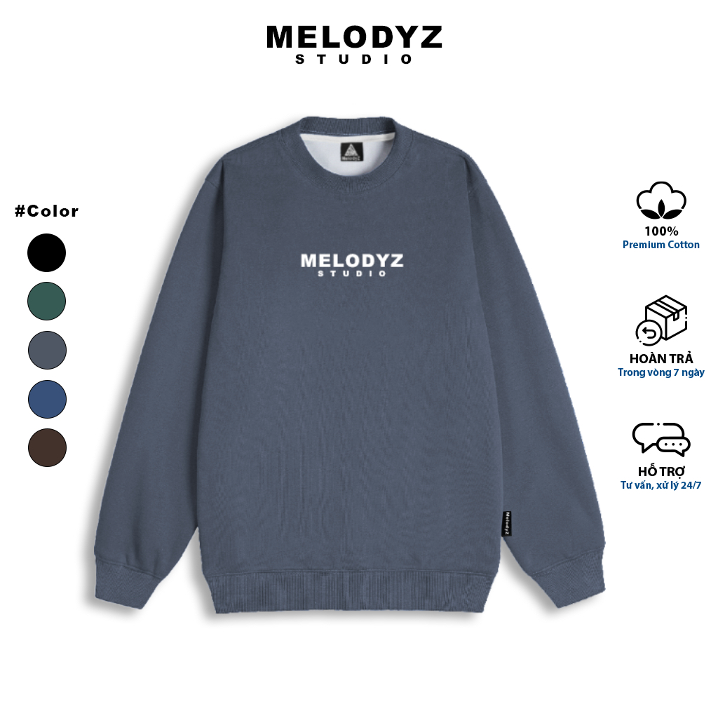 Áo Sweater Local Brand MelodyZ Unisex/ Áo Nỉ Nam Nữ Basic Sweater - MLDSW1
