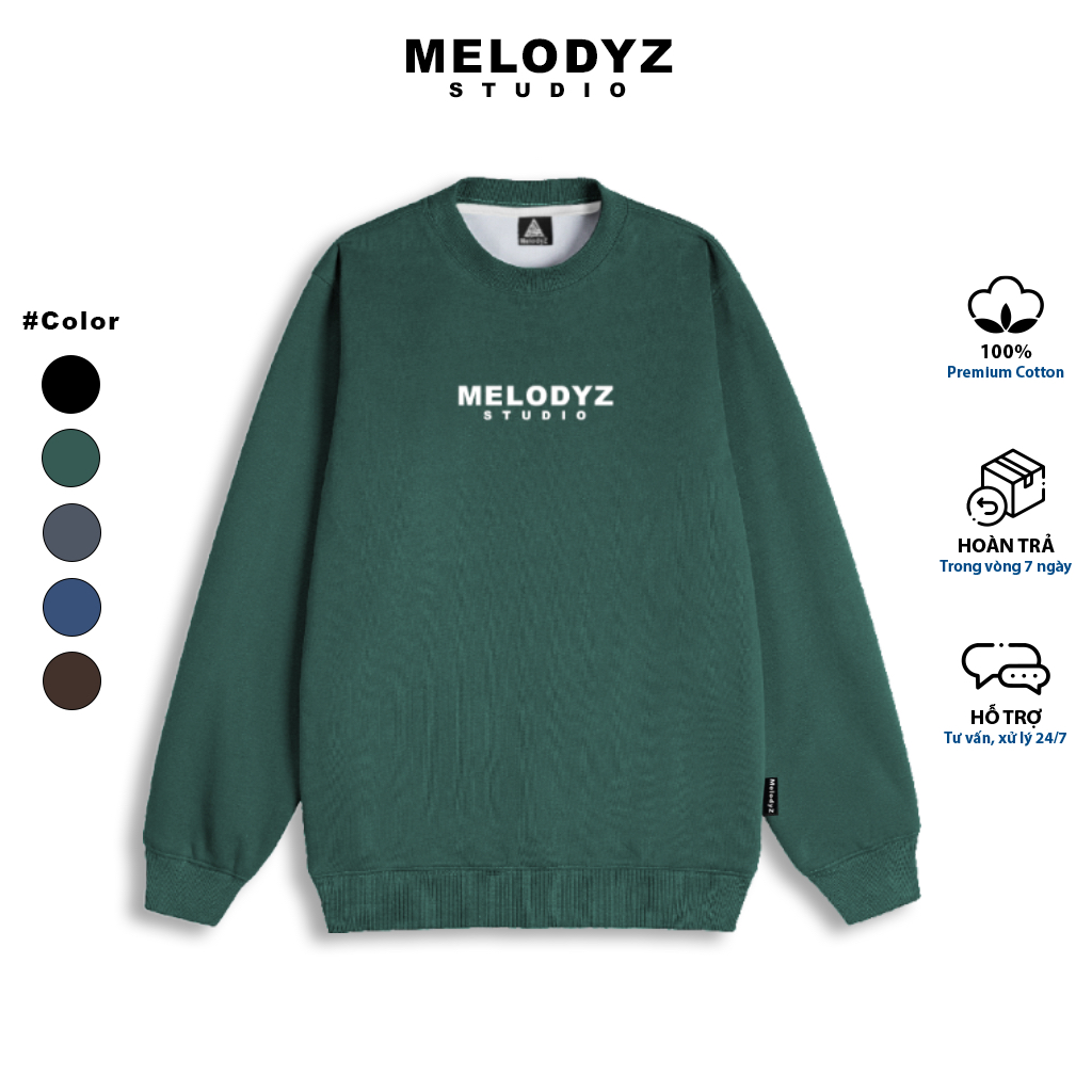 Áo Sweater Local Brand MelodyZ Unisex/ Áo Nỉ Nam Nữ Basic Sweater - MLDSW1