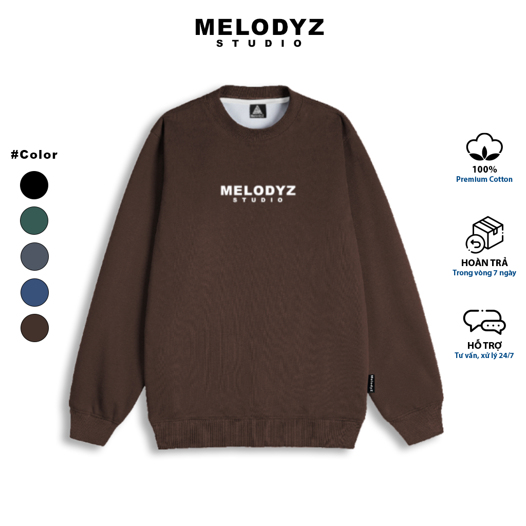 Áo Sweater Local Brand MelodyZ Unisex/ Áo Nỉ Nam Nữ Basic Sweater - MLDSW1