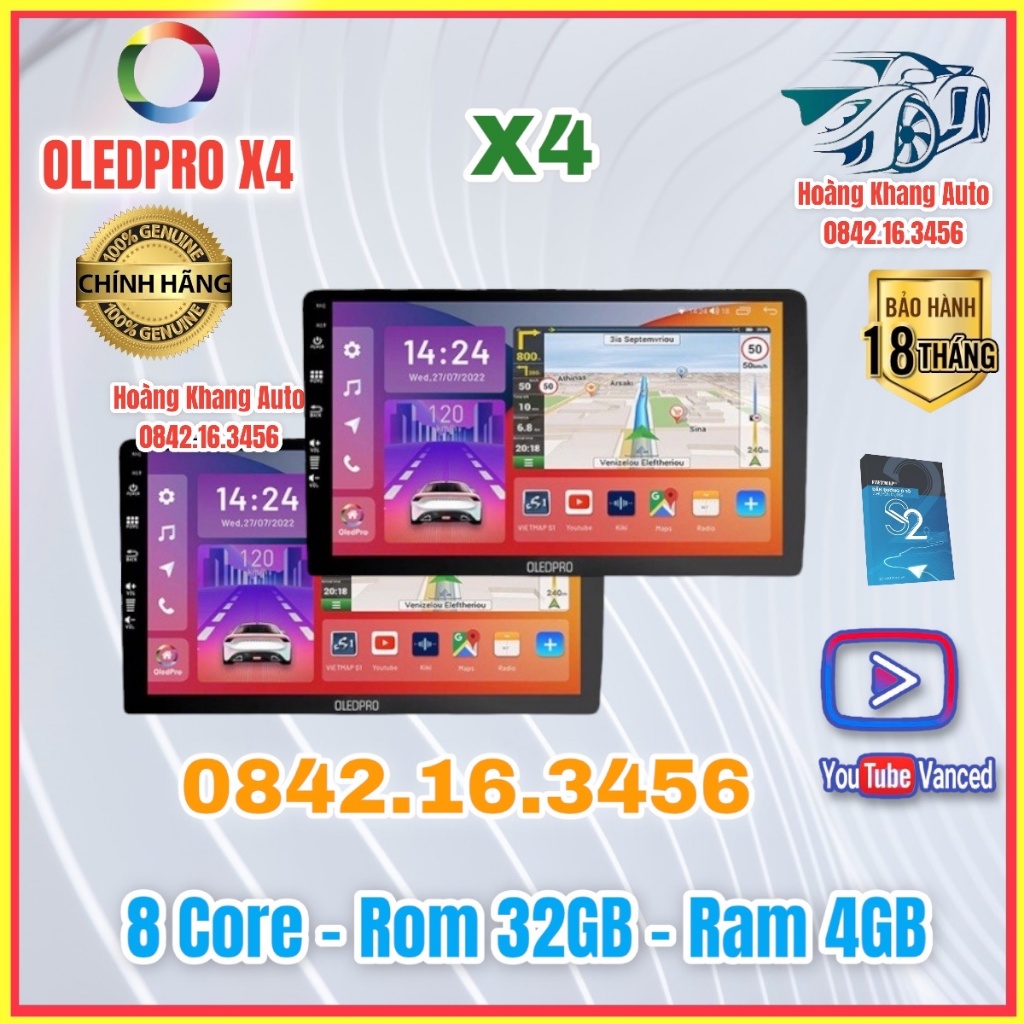 Màn hình android OLED C8 New - OLEDPRO X4 theo xe Morning 2012 - 2020  kèm dưỡng và jack nguồn zin theo xe