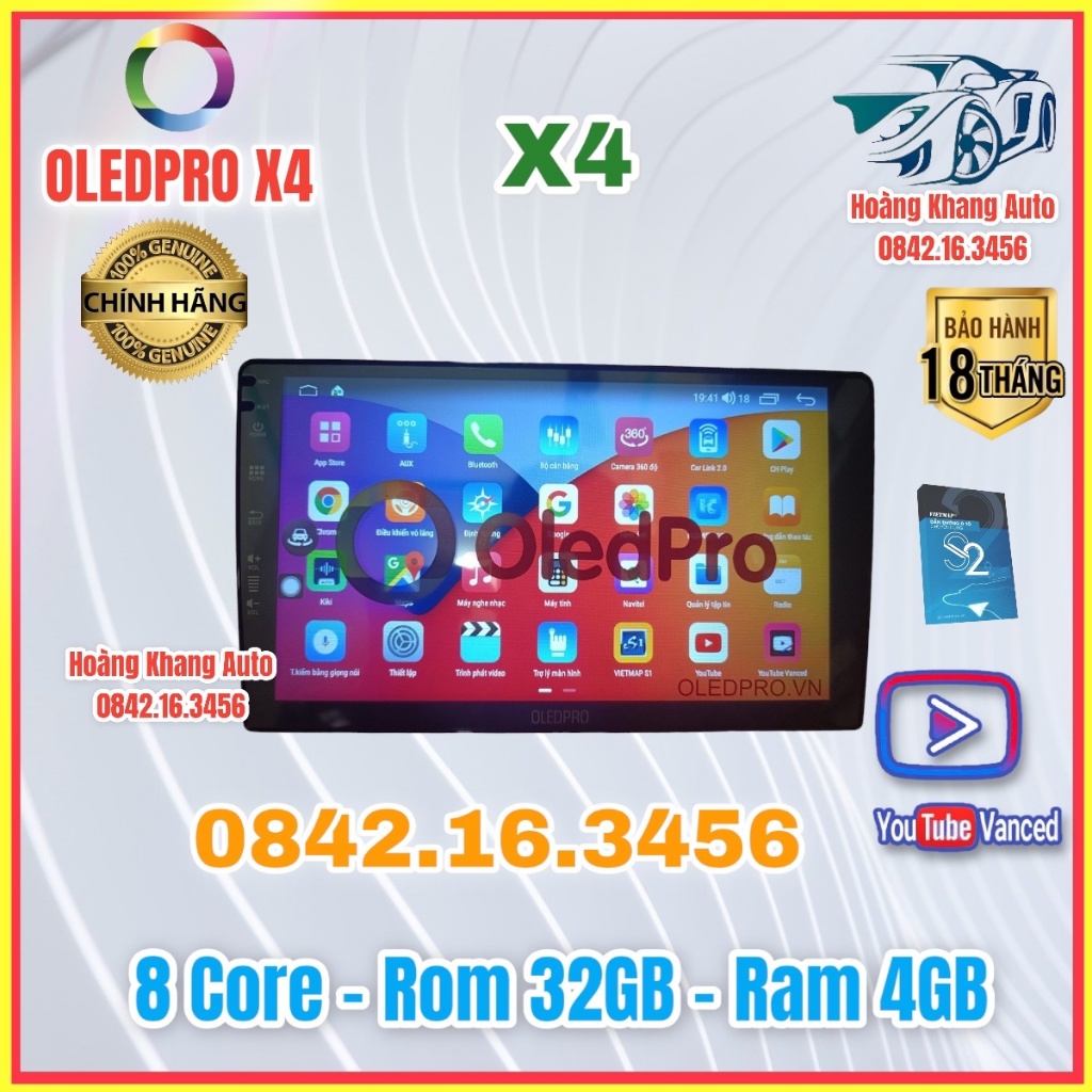 Màn hình android OLED C8 New - OLEDPRO X4 theo xe Morning 2012 - 2020  kèm dưỡng và jack nguồn zin theo xe