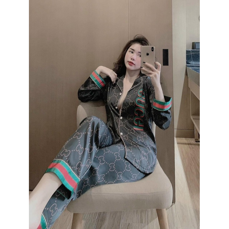 sét đồ bộ lụa xước hàng thiết kế cao cấp