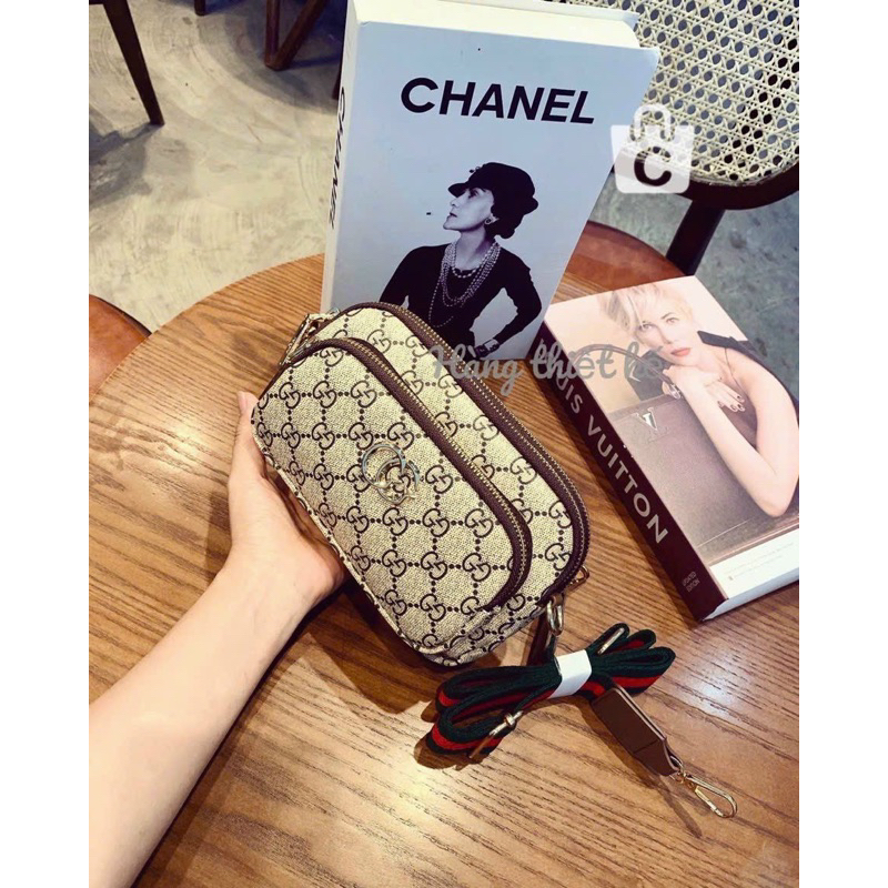 Túi đeo chéo 3 ngăn dây dù bản to hoạ tiết 3 màu