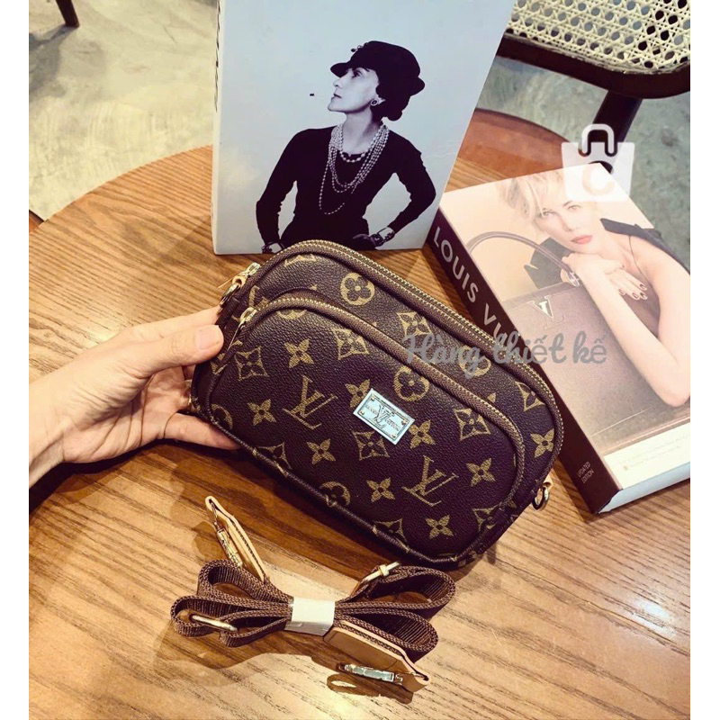 Túi đeo chéo 3 ngăn dây dù bản to hoạ tiết 3 màu