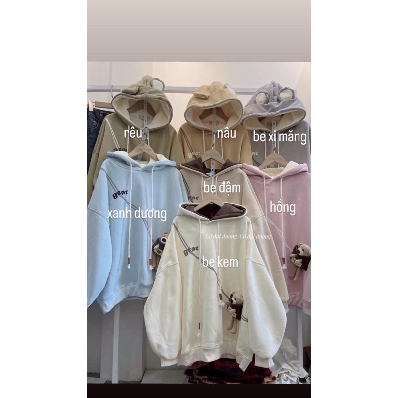 Áo Hoodie Lót Nhung kèm gấu