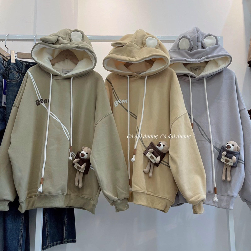Áo Hoodie Lót Nhung kèm gấu