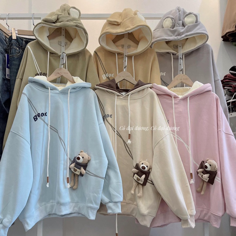 Áo Hoodie Lót Nhung kèm gấu