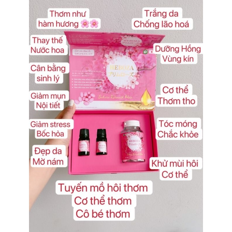 Viên uống thơm da hộp 60v kèm tinh dầu hàng cty