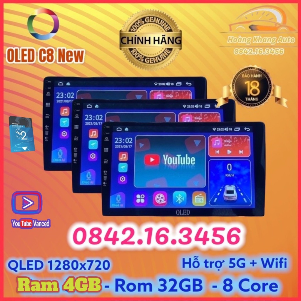 Màn hình android OLED C8 New - OLEDPRO X4 theo xe Xpander 2018 - 2021.  kèm dưỡng và jack nguồn zin theo xe