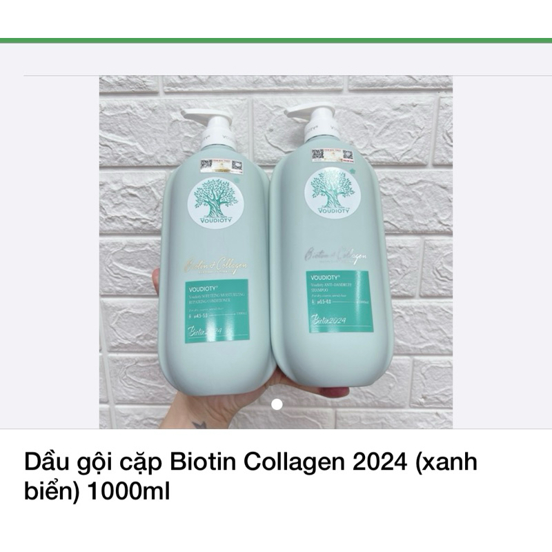 Cặp Dầu Gội Xả Biotin Collagen xanh vàng 2024