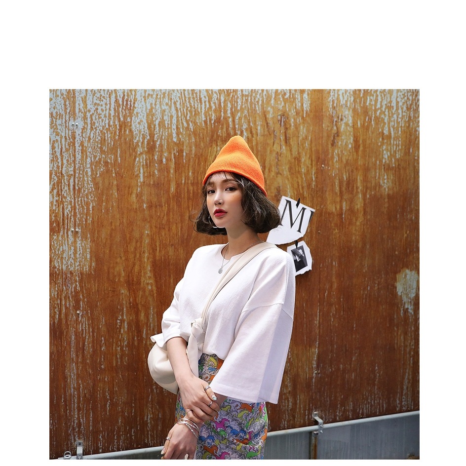 Nón len Beanie Nam nữ Unisex Trùm tai Mũ len beanie trơn nam nữ Form dài Giữ ấm Thu Đông Hàn Quốc Thời trang