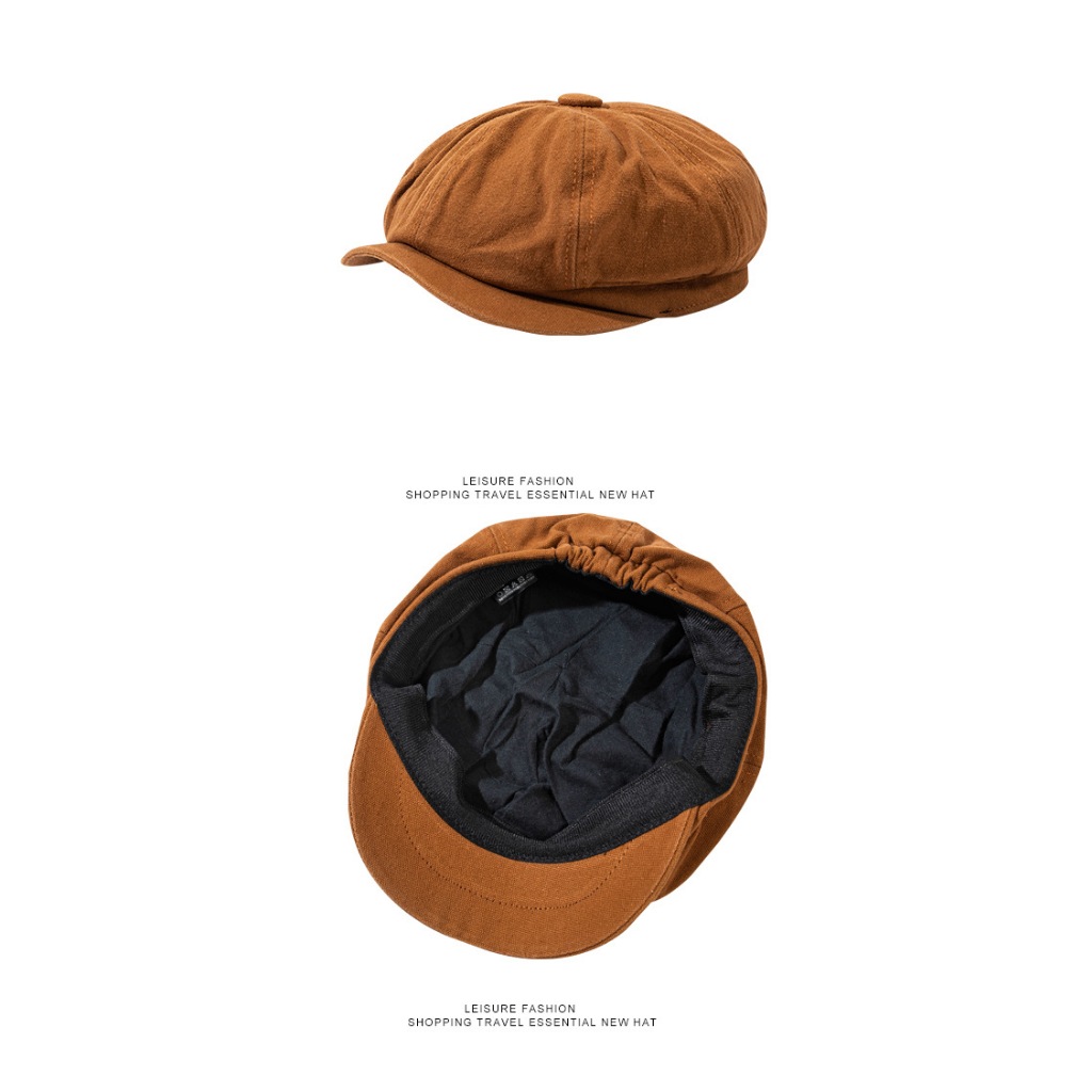Mũ nồi beret Newsboy Nam nữ unisex Vành ngắn Nón nồi bê rê Phong cách Cổ điển Vintage Thời trang