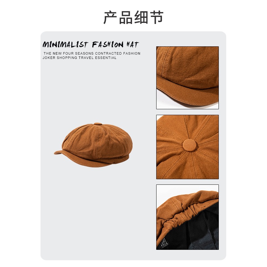 Mũ nồi beret Newsboy Nam nữ unisex Vành ngắn Nón nồi bê rê Phong cách Cổ điển Vintage Thời trang