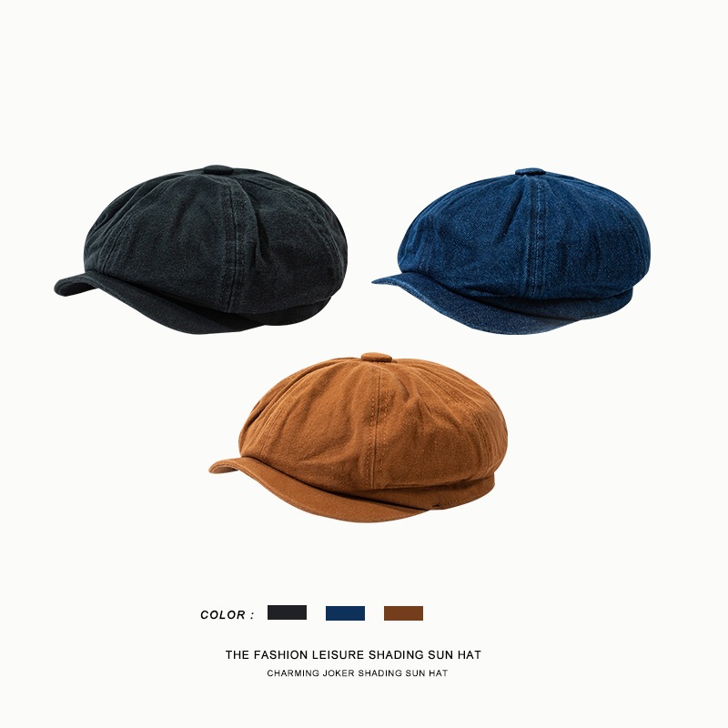 Mũ nồi beret Newsboy Nam nữ unisex Vành ngắn Nón nồi bê rê Phong cách Cổ điển Vintage Thời trang