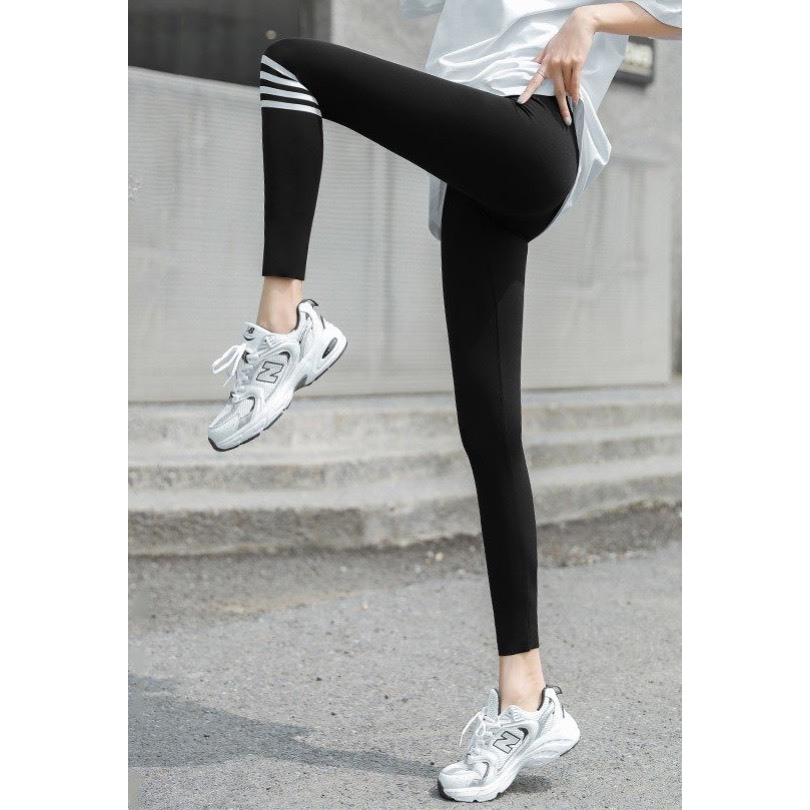 MM357 Quần legging UMI CẠP CAO thom sọc ngang cá tính