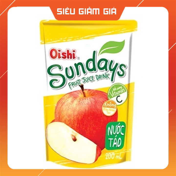 Combo 1 thùng Nước trái cây TeaGo - oishi 50 túi, mỗi túi 180ml đủ vị giá sinh viên