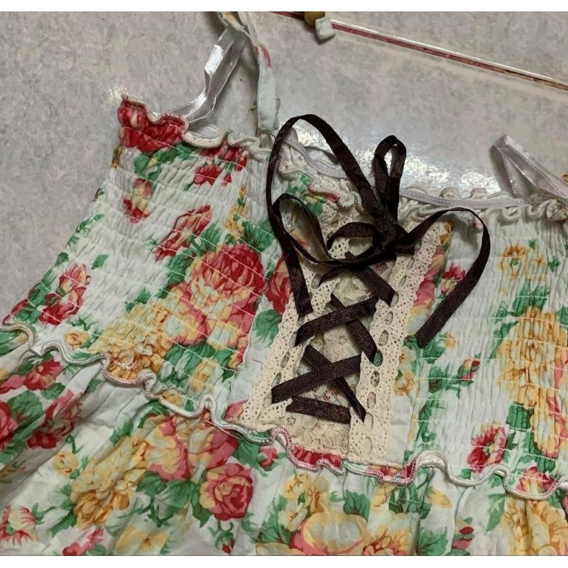 Áo baby doll hoa lá dễ thương