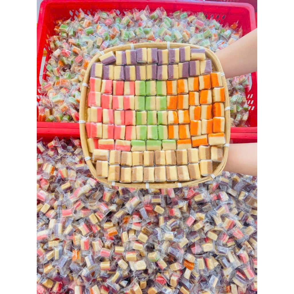 Kẹo dừa không đường ngũ vị 250g- đặc sản Bến Tre - Bánh kẹo Tết