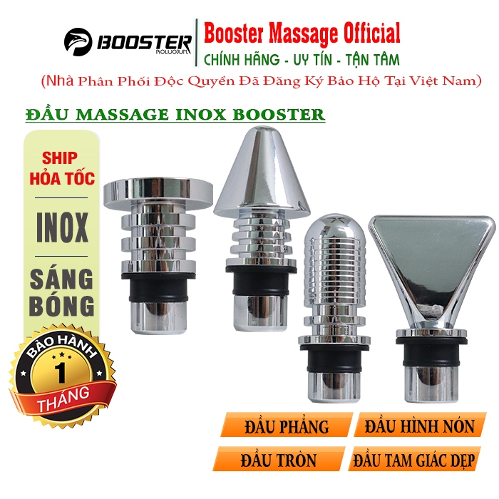 Đầu massage inox cao cấp cho máy massage Booster T, Mini X6, MINI LS, PRO3, M2-A, M2-B, M2-C, M2-E