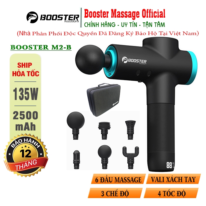Súng Massage Booster M2-B Cầm Tay Chính Hãng Phiên Bản Cao Cấp 120W - 135W - Công Nghệ Mát Xa Ai, 3 Chế Độ