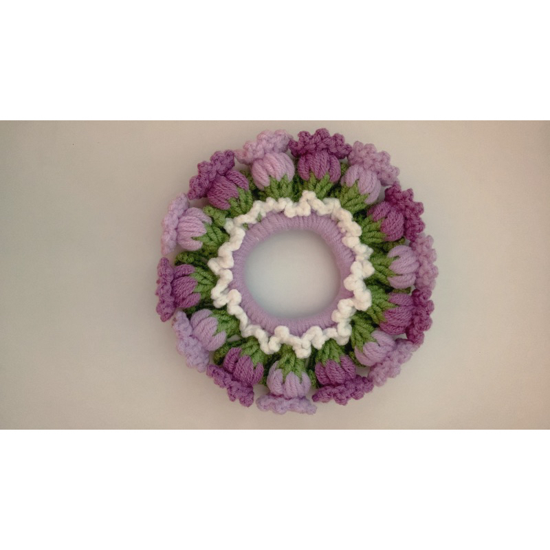 Scrunchies handmade, dây buộc tóc hoa tulip