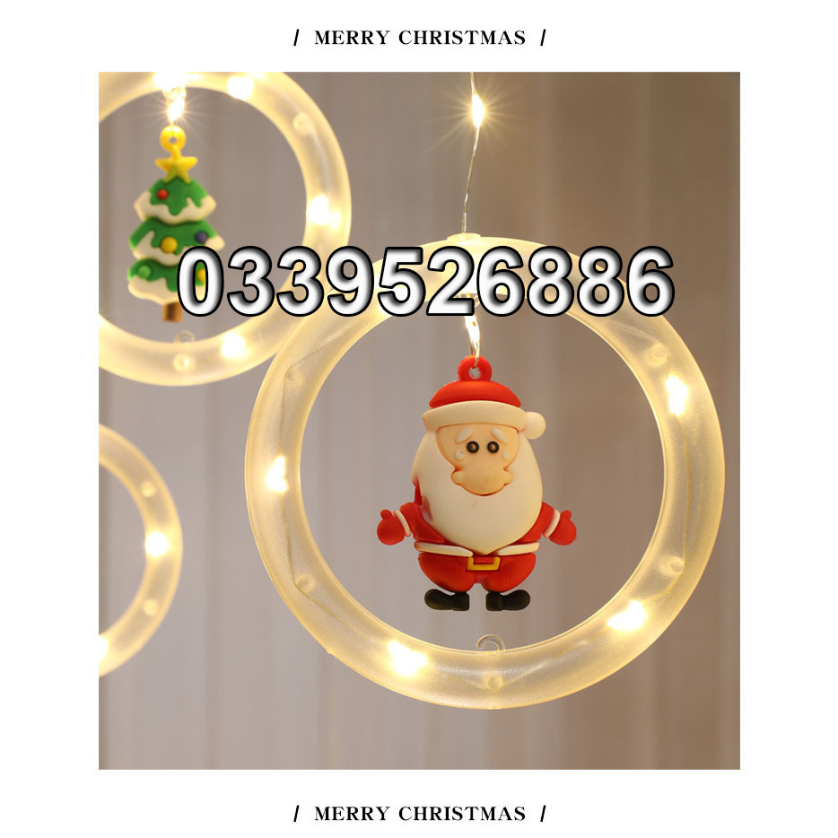 Đèn thả mành hình NOEL đèn thả rèm chuông, tuần lộc, cây thông