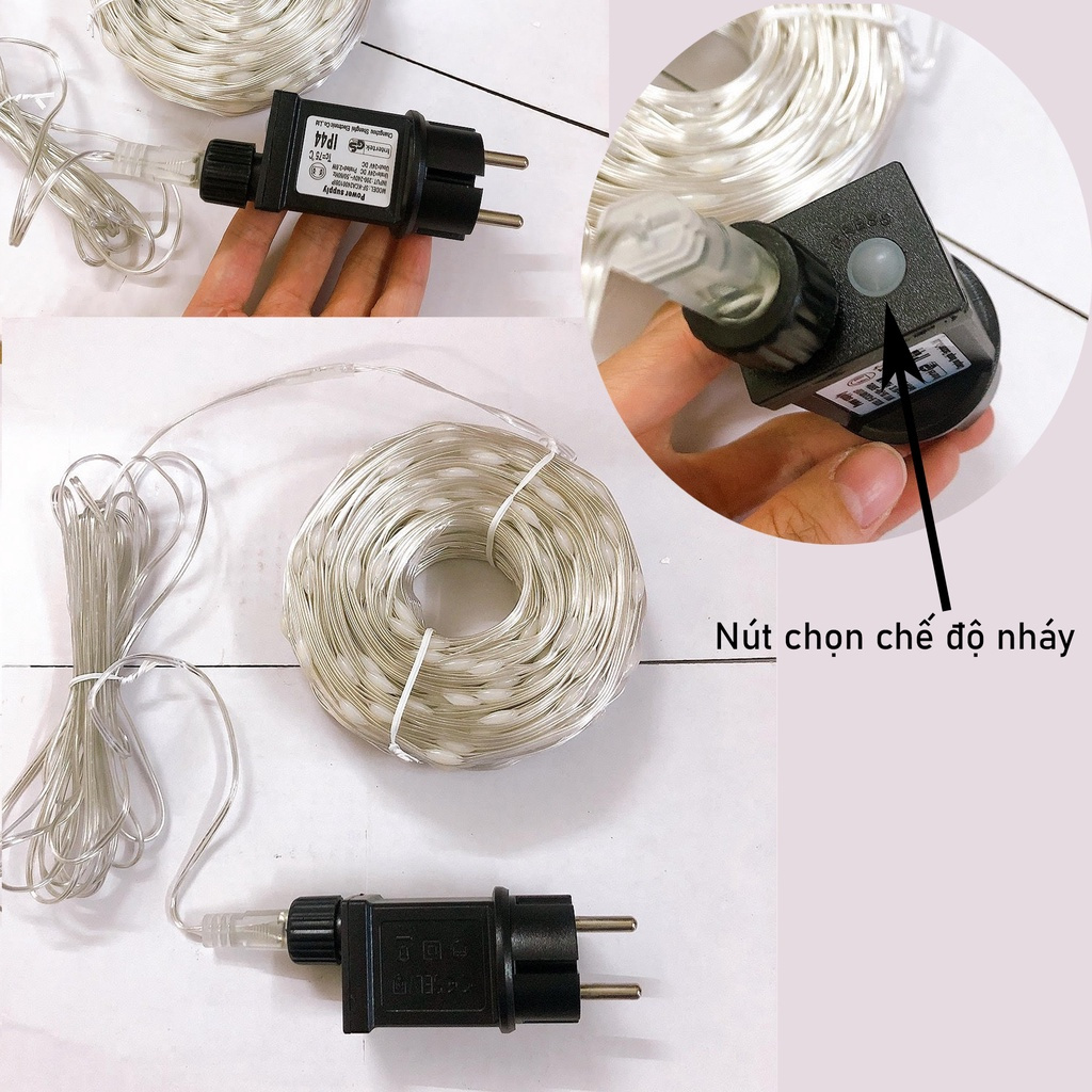 Dây đèn led 100% chống nước ngoài trời. Đèn chớp nháy hạt gạo