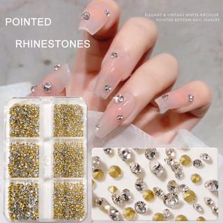 Set đá chân nhọn , đá chân nhọn mix size đính móng tay làm nail