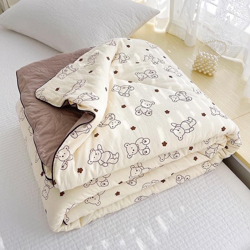 CHĂN Hè Cotton Đũi Hàn Quốc Cực Mềm Mịn, Chăn Sơ Đậu Nành Nhập Khẩu