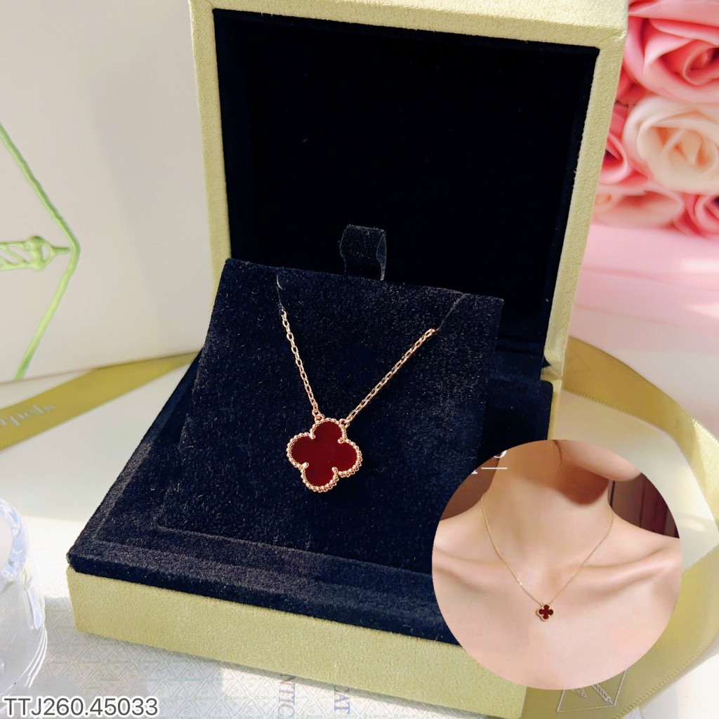 Bộ Trang Sức Nữ Hoa Đỏ HD Jewelry - Set Trang Sức Với 3 Món Bông Tai, Lắc Tay, Dây Chuyền Siêu Sang